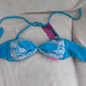 Dolls Swim Lace Bandeau Swim Top Y2K Style Jersey Shore Grunge M